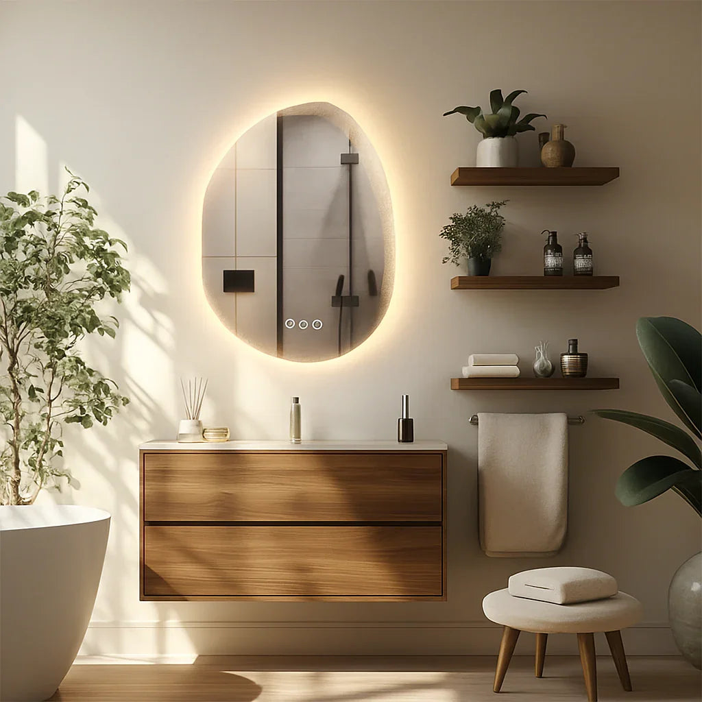 Išmanusis netaisyklingos formos LED veidrodis