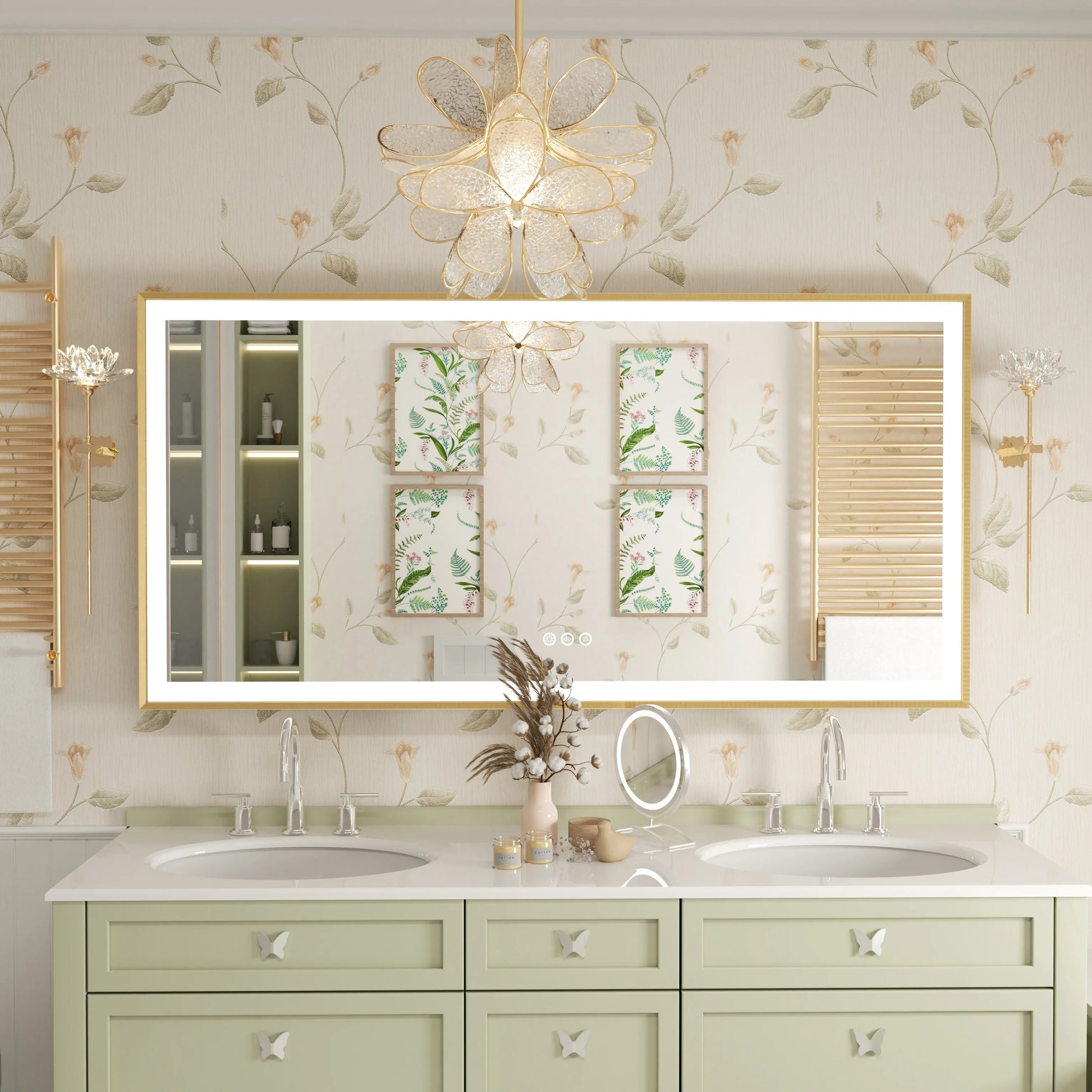 Išmanus stačiakampio formos LED veidrodis