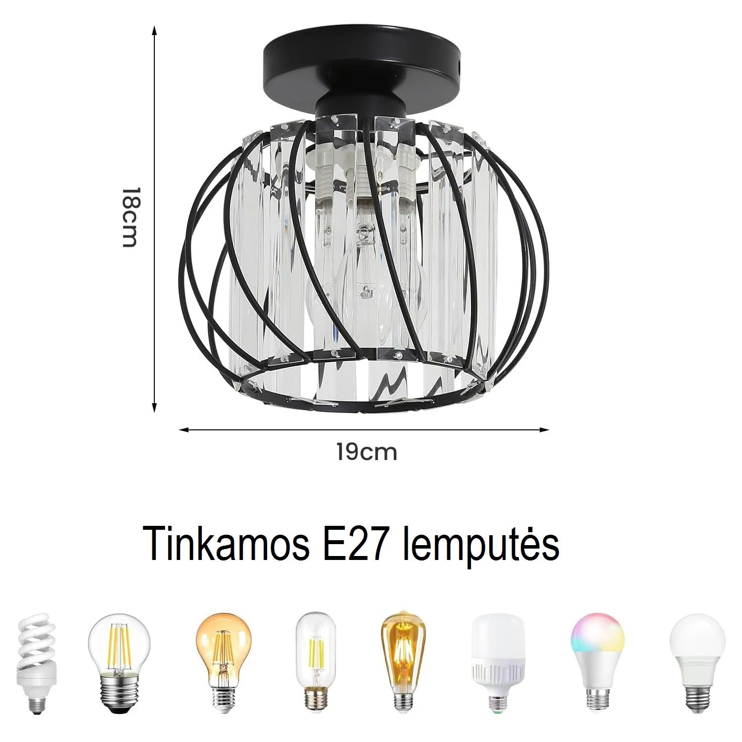 Klasikinio stiliaus lubų lempa
