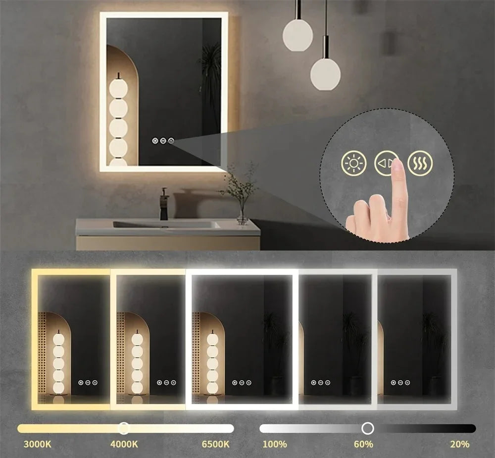 Stačiakampio formos LED veidrodis