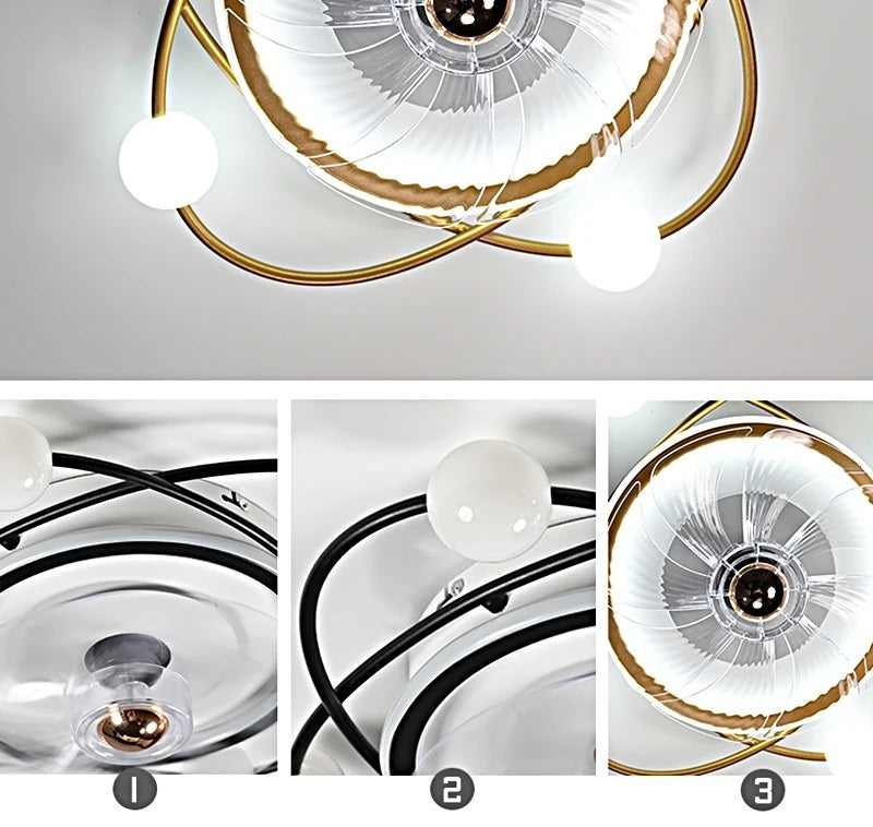 Modernus ventiliatorius su LED apšvietimu