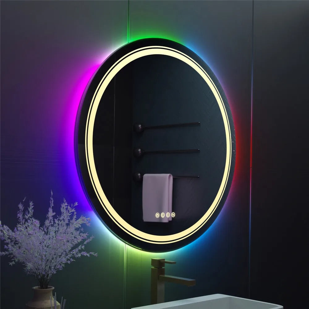 Ovalus LED veidrodis su dvigubu apšvietimu