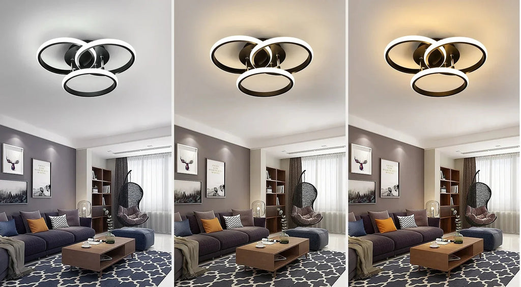 Modernus LED šviestuvas su nuotoliniu valdymu