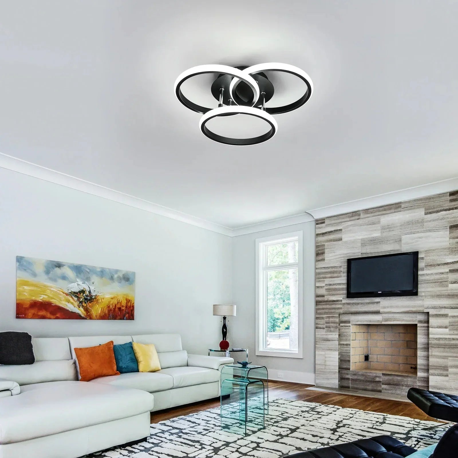 Modernus LED šviestuvas su nuotoliniu valdymu