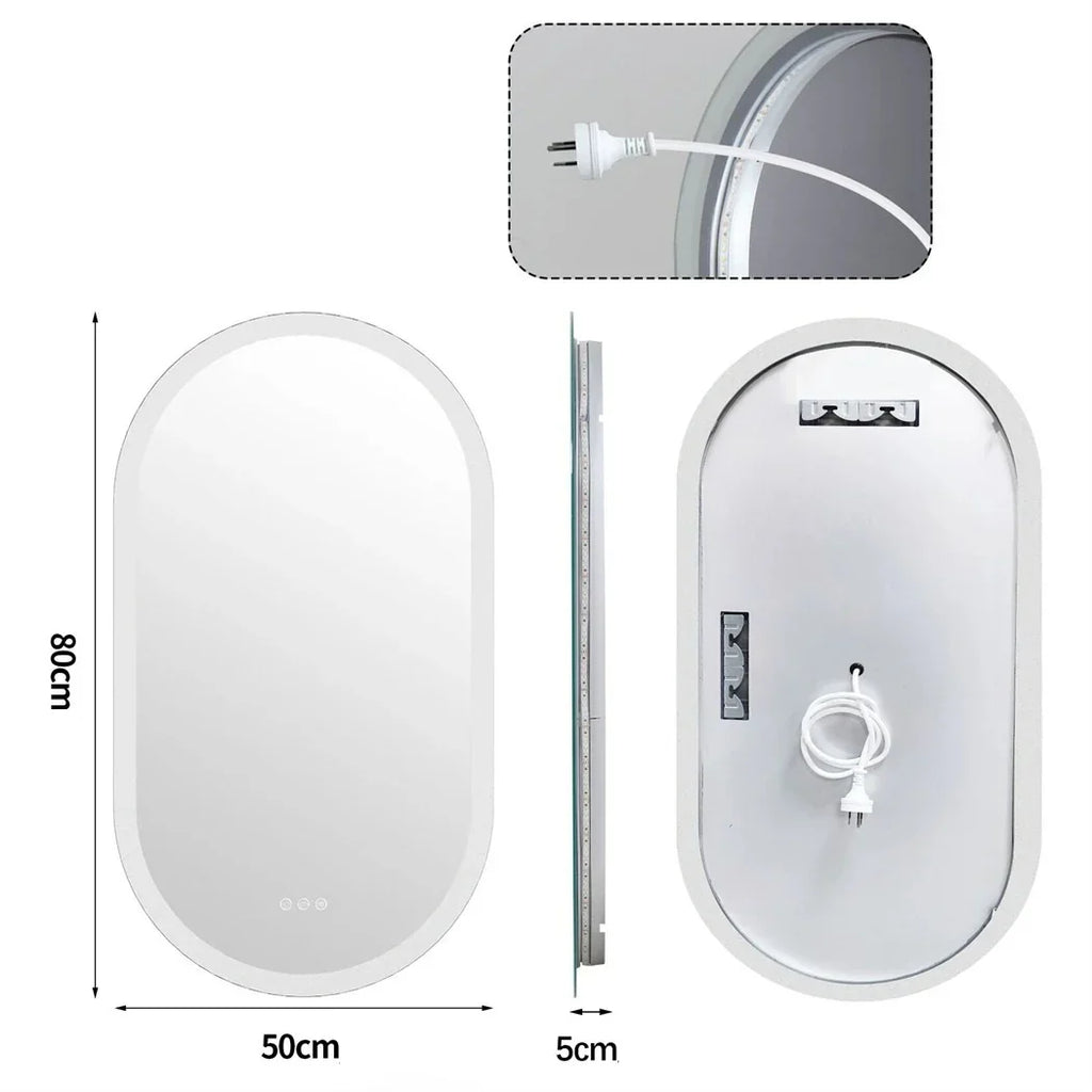 Ovalus LED veidrodis