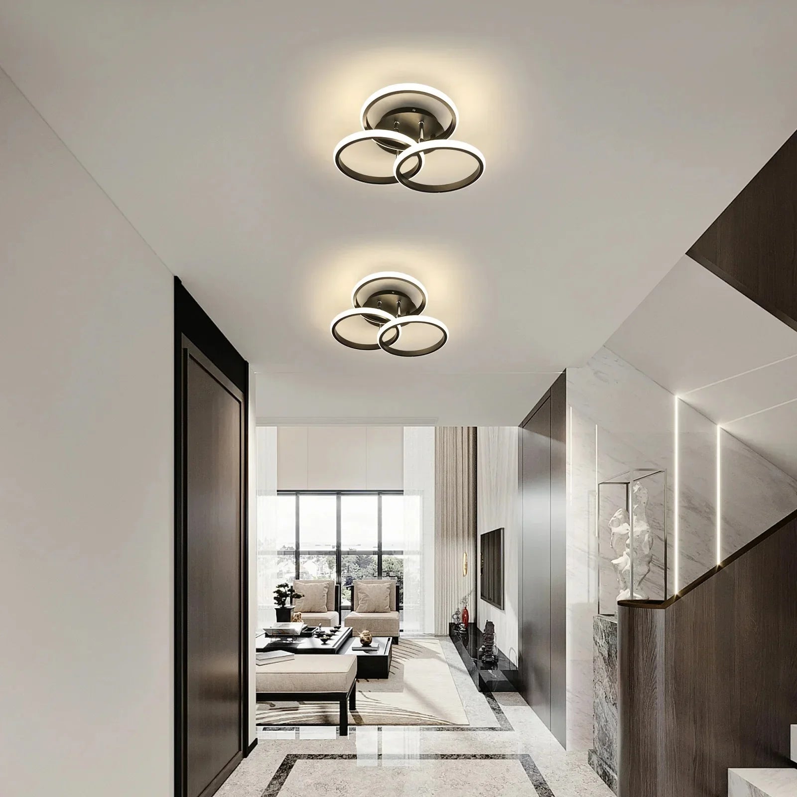 Modernus LED šviestuvas su nuotoliniu valdymu