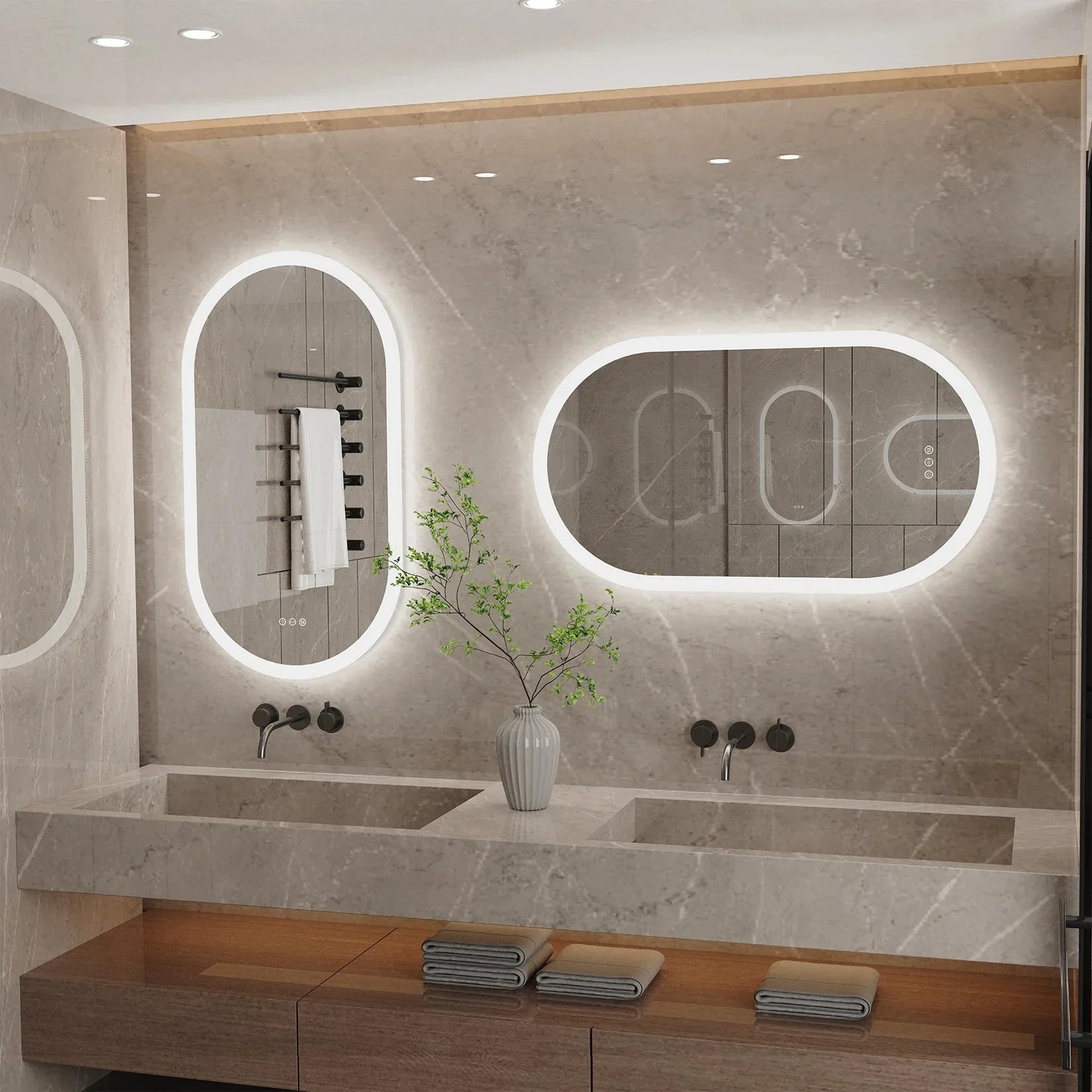 Ovalus LED veidrodis